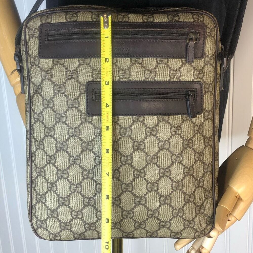 GUCCI GG Supreme Coated Canvas and Leather Crossbody Messenger Bag VINTAGE - Picture 15 of 17
